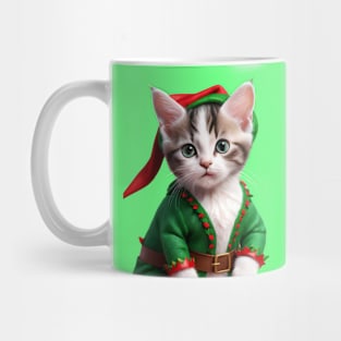 Funny Cat Cute Merry Christmas Ugly Xmas Sweater Elf Kitty Mug